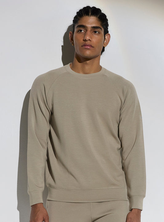 Aeroclouds Mens Retreat Crew Neck Beige