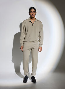 Aeroclouds Retreat Set Full Sleeve Pullover and Joggers Beige
