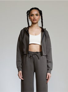 Aeroclouds Womens Zipper Retreat Hoodie Olive