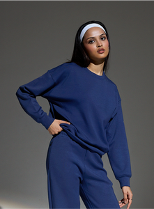 Aeroclouds Womens Retreat Crew Neck Luna Blue