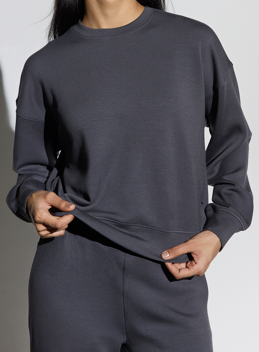 Aeroclouds Womens Retreat Crew Neck Stone Grey