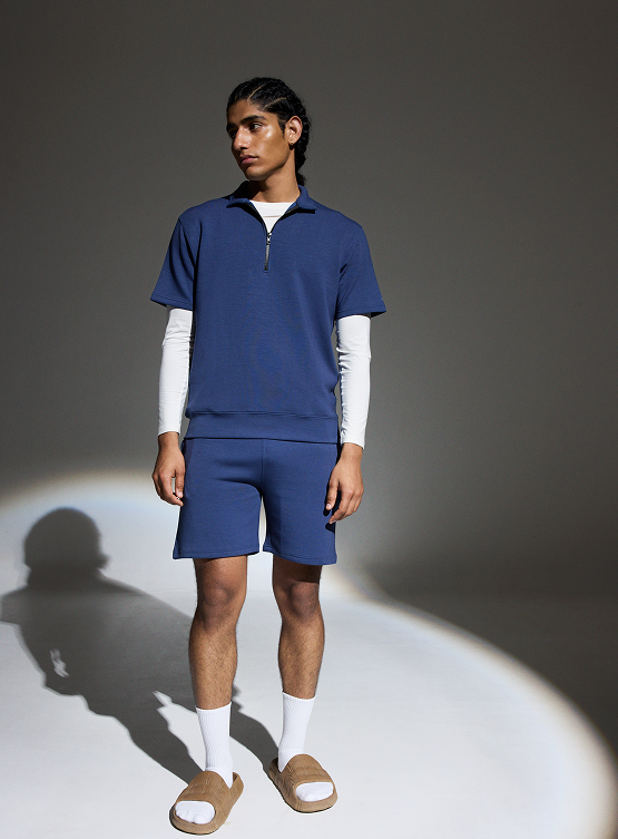 Aeroclouds Retreat Set Half Sleeve Pullover and Shorts Luna Blue