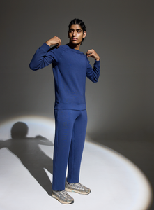 Aeroclouds Mens Retreat Crew Neck Luna Blue