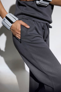 Aeroclouds Retreat Set Pullover and Wide Leg Pants Stone Grey