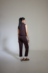 Aeroclouds Retreat Set Sleeveless Pullover and Wide Leg Pants Espresso