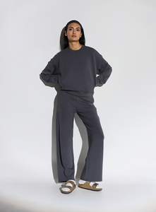 Aeroclouds Womens Retreat Crew Neck Stone Grey