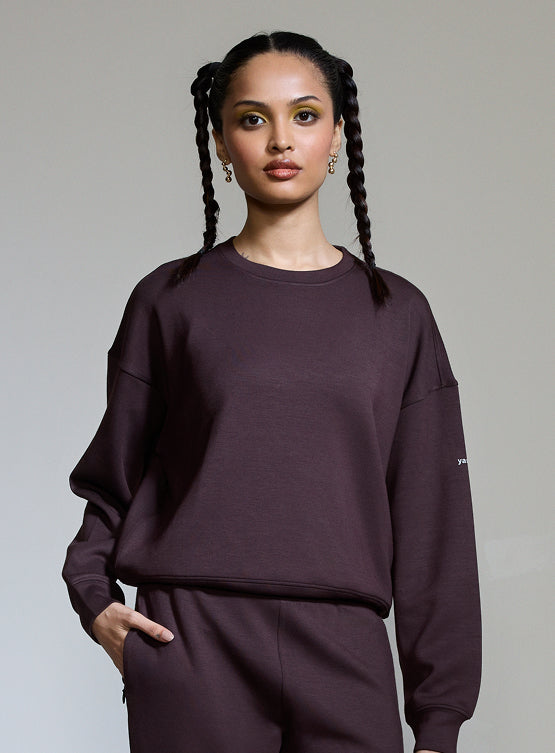 Aeroclouds Womens Retreat Crew Neck Espresso