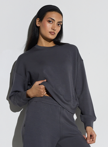 Aeroclouds Womens Retreat Crew Neck Stone Grey