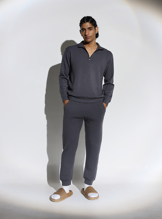 Aeroclouds Retreat Set Full Sleeve Pullover and Joggers Stone Grey