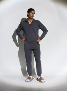 Aeroclouds Retreat Set Full Sleeve Pullover and Shorts Stone Grey