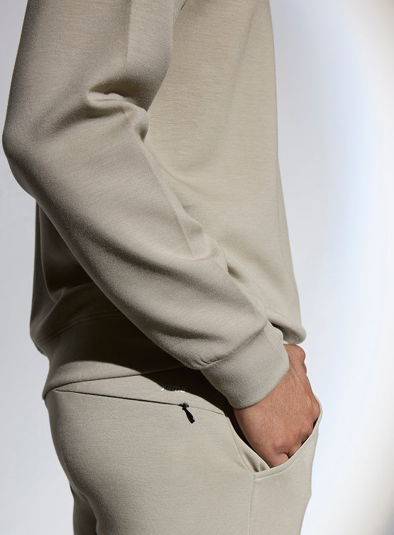 Aeroclouds Retreat Set Full Sleeve Pullover and Joggers Beige