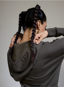 Aeroclouds Womens Zipper Retreat Hoodie Olive