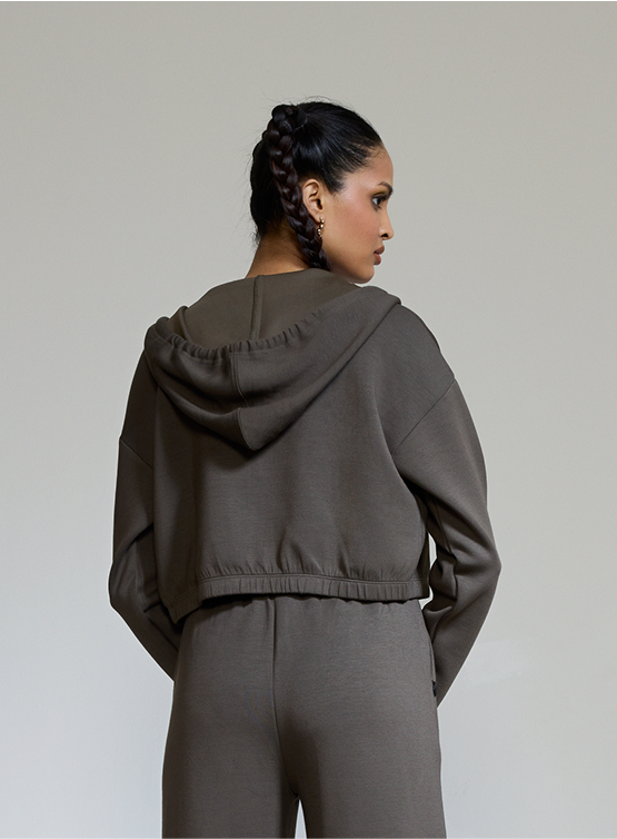 Aeroclouds Womens Zipper Retreat Hoodie Olive