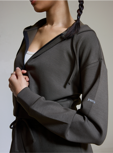 Aeroclouds Womens Zipper Retreat Hoodie Olive