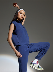 Aeroclouds Sleeveless Half Zipper Retreat Pullover Luna Blue