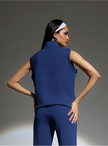 Aeroclouds Sleeveless Half Zipper Retreat Pullover Luna Blue