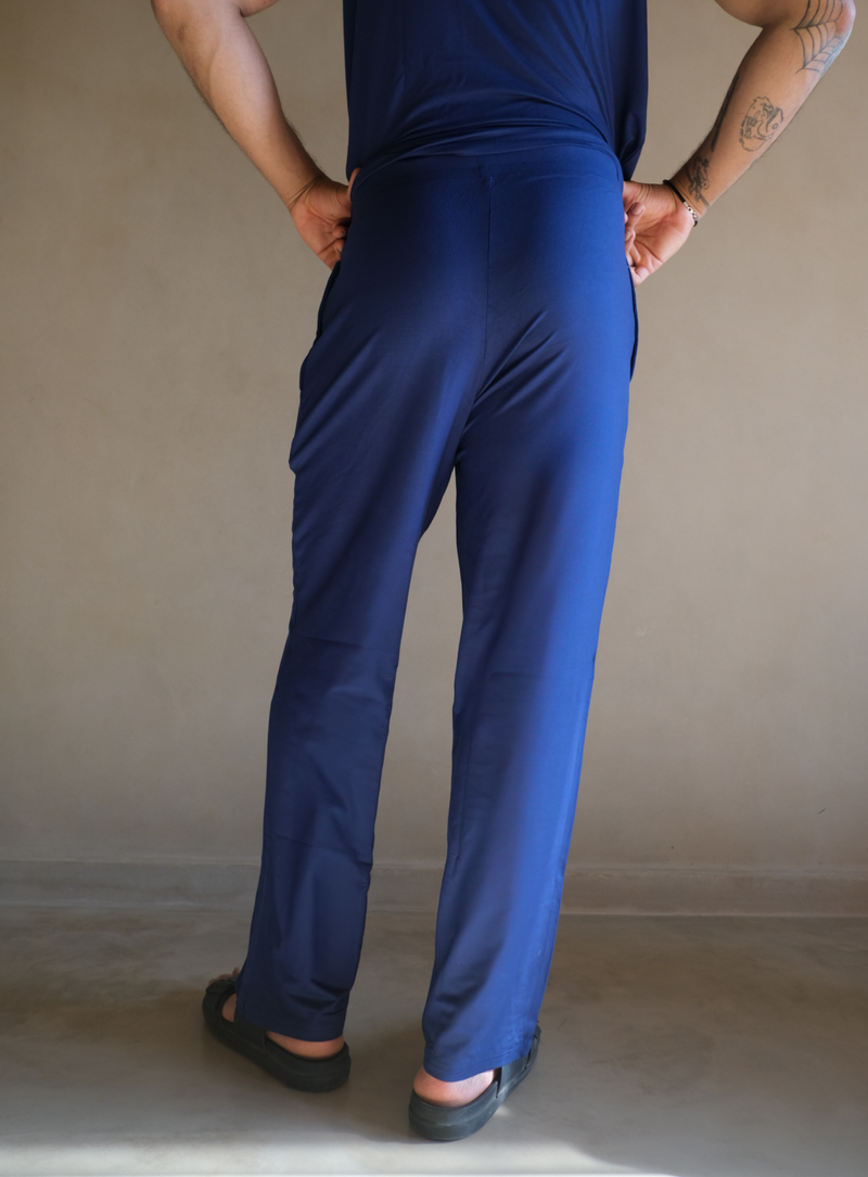 Aero Straight Fit Yoga Pants Navy Peony