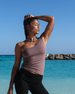 Aero One Shoulder Tank Dusty Fig
