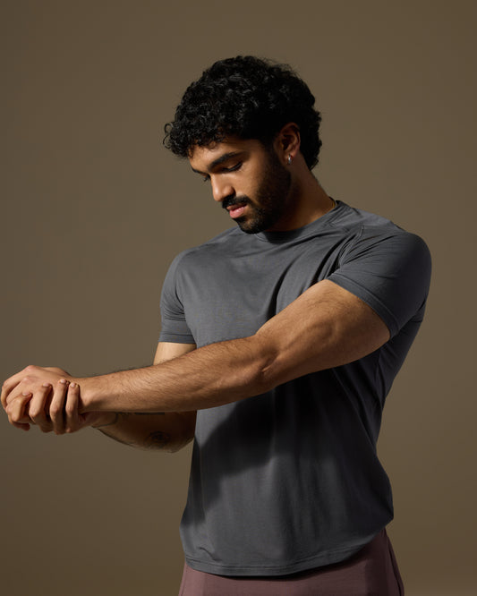 Aero Slim Fit Tee Short Sleeves Stone Grey