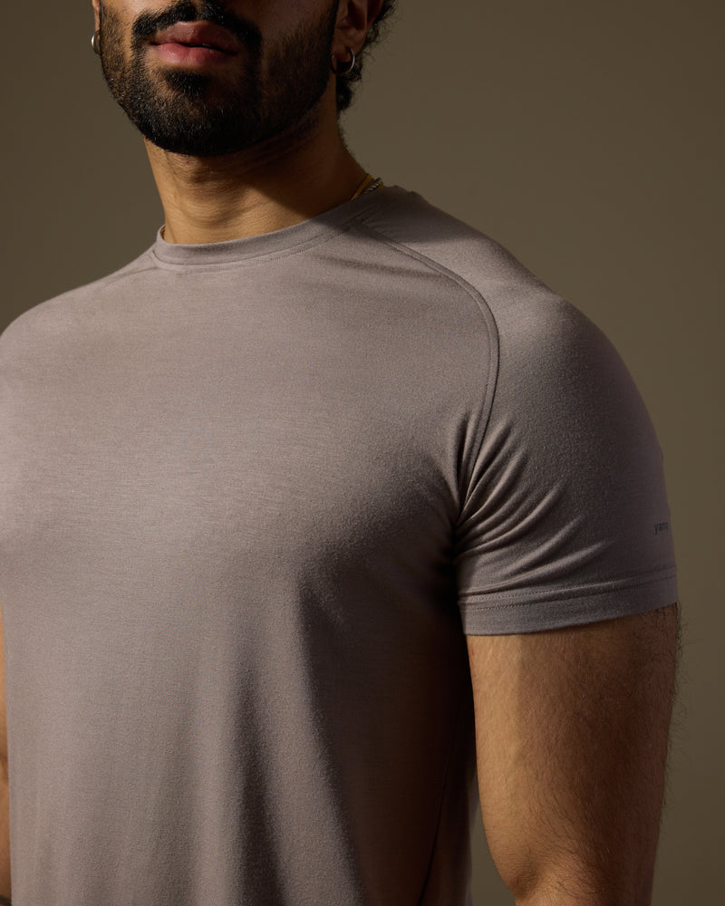Aero Slim Fit Tee Short Sleeves Sand Grey
