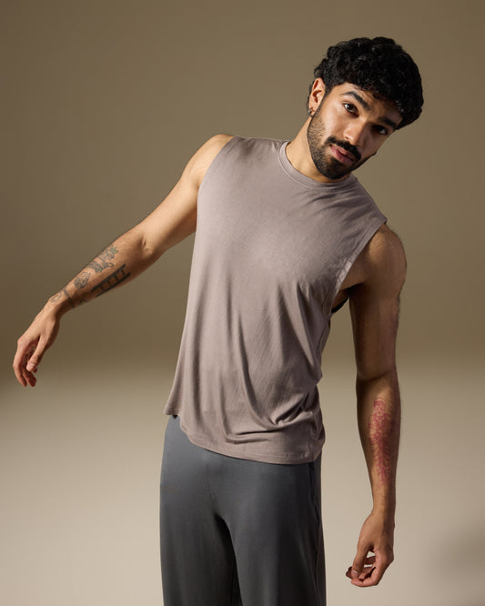 Aero Muscle Tank Sand Grey