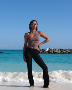 Aero One Shoulder Tank Dusty Fig