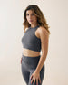 Aero Set Racer Cropped Top and Foldover Flares Stone Grey