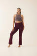 Aero Set Dusty Fig Racer Cropped Top and Deep Berry Foldover Flares