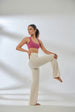 Aero Set Malaga Pink Athletic Bra and Vanilla White Flared Yoga Pants