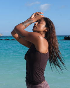 Aero One Shoulder Tank Espresso