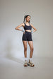 Intense Set Racer Back Bra and Hot Shorts Midnight Black