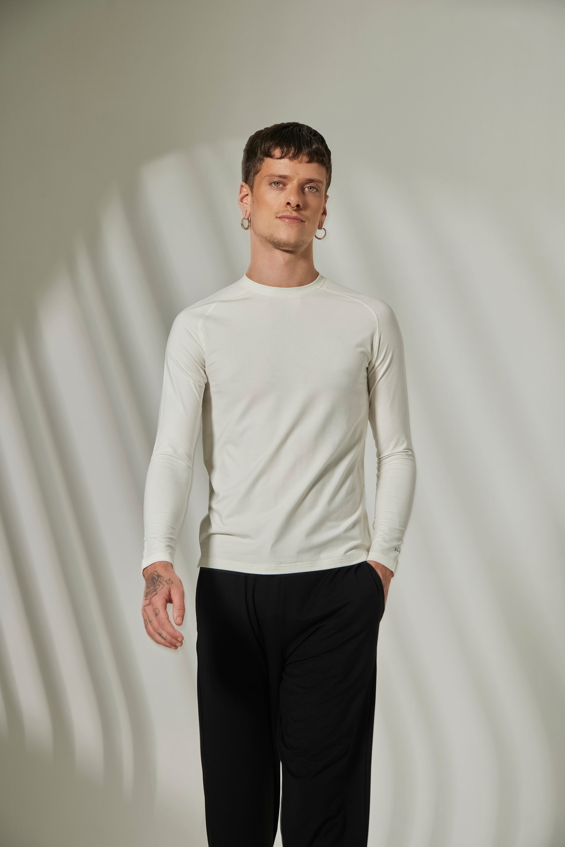 Aero Slim Fit Tee Long Sleeves Pure White