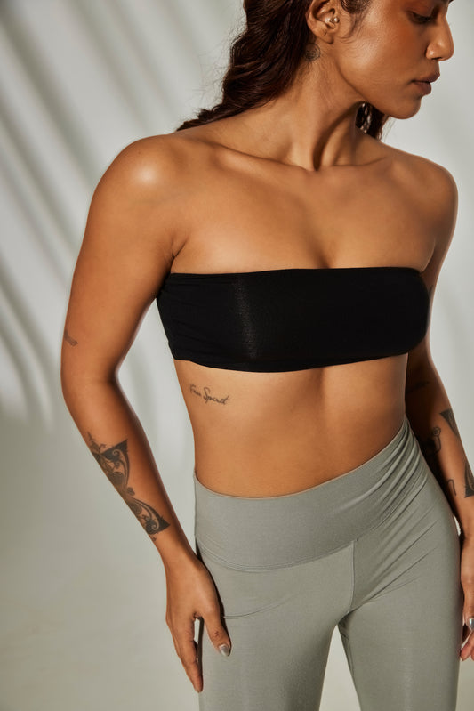 Aero Bandeau Top Midnight Black