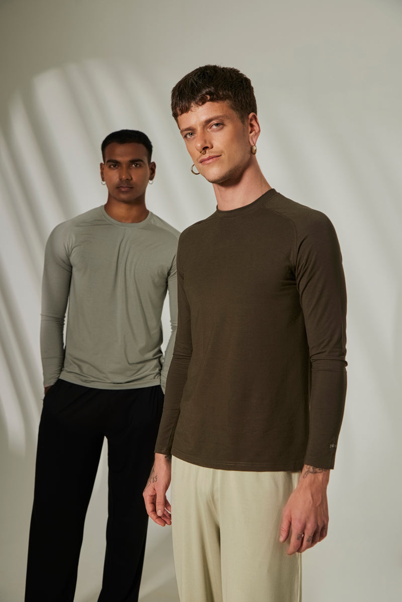 Aero Slim Fit Tee Long Sleeves Olive