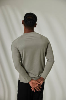 Aero Slim Fit Tee Long Sleeves Weather Grey