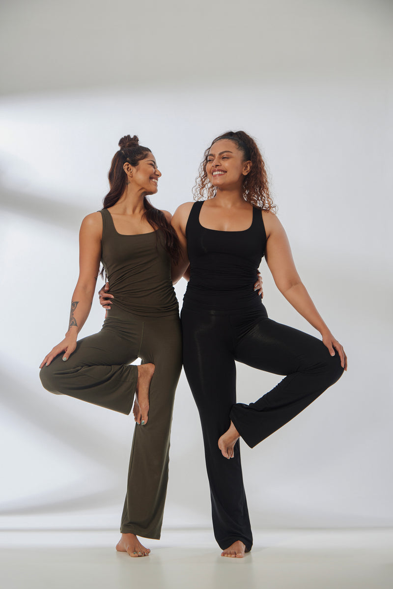 Black Yoga Pants Buy Aero Flared Black Yoga Pants Online Yamayoga