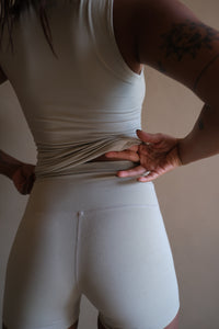 Aero Set Tank Top and Hot Shorts Vanilla White