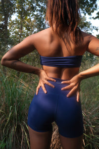 Aero Set Bandeau Top and Hot Shorts Navy Peony