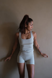 Aero Set Tank Top and Hot Shorts Vanilla White