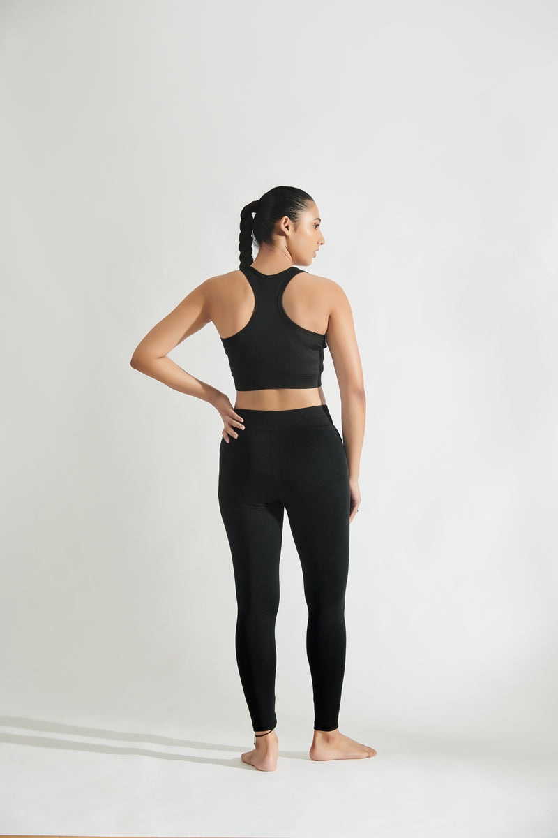 Flo Set Bra Top and Legging Midnight Black