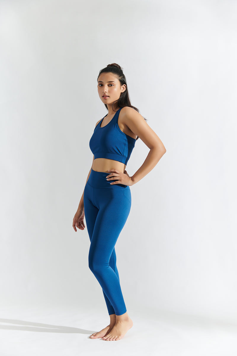 Flo Set Bra Top and Legging Navy Peony